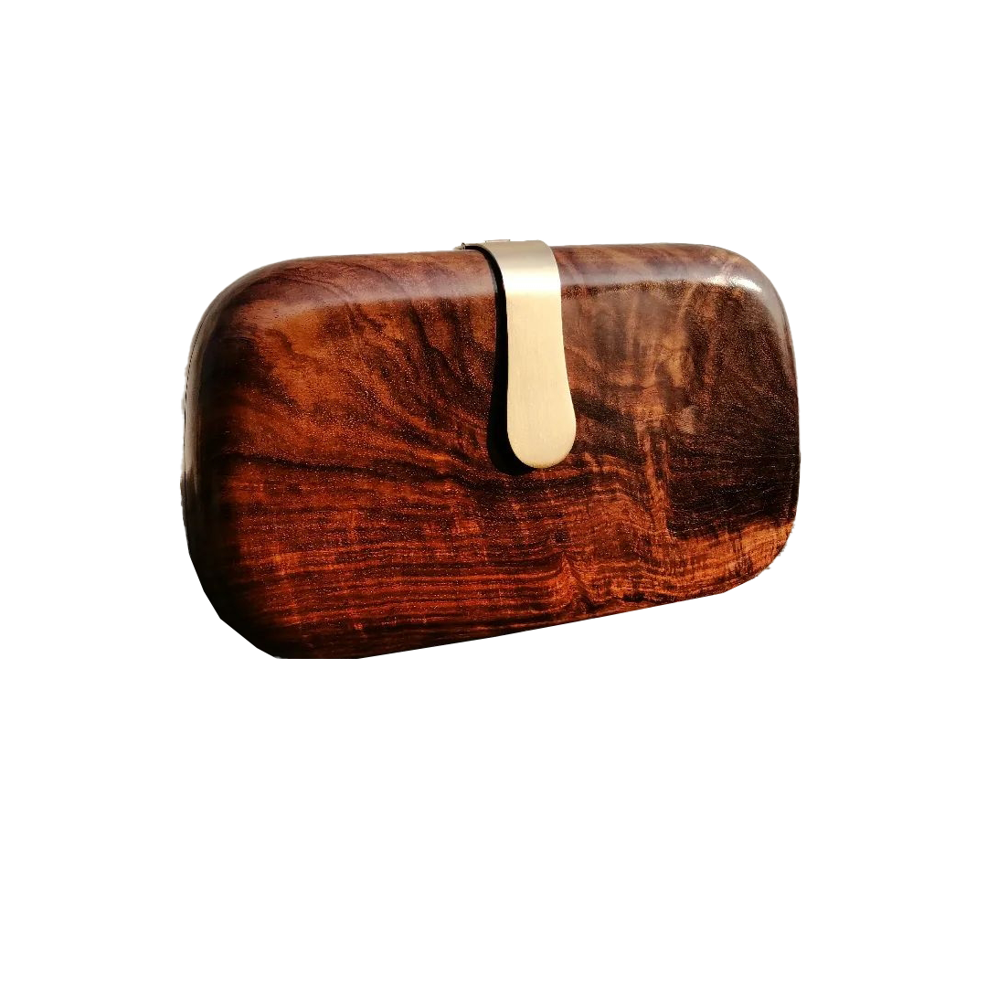 Wooden Capsule Clutch for Women