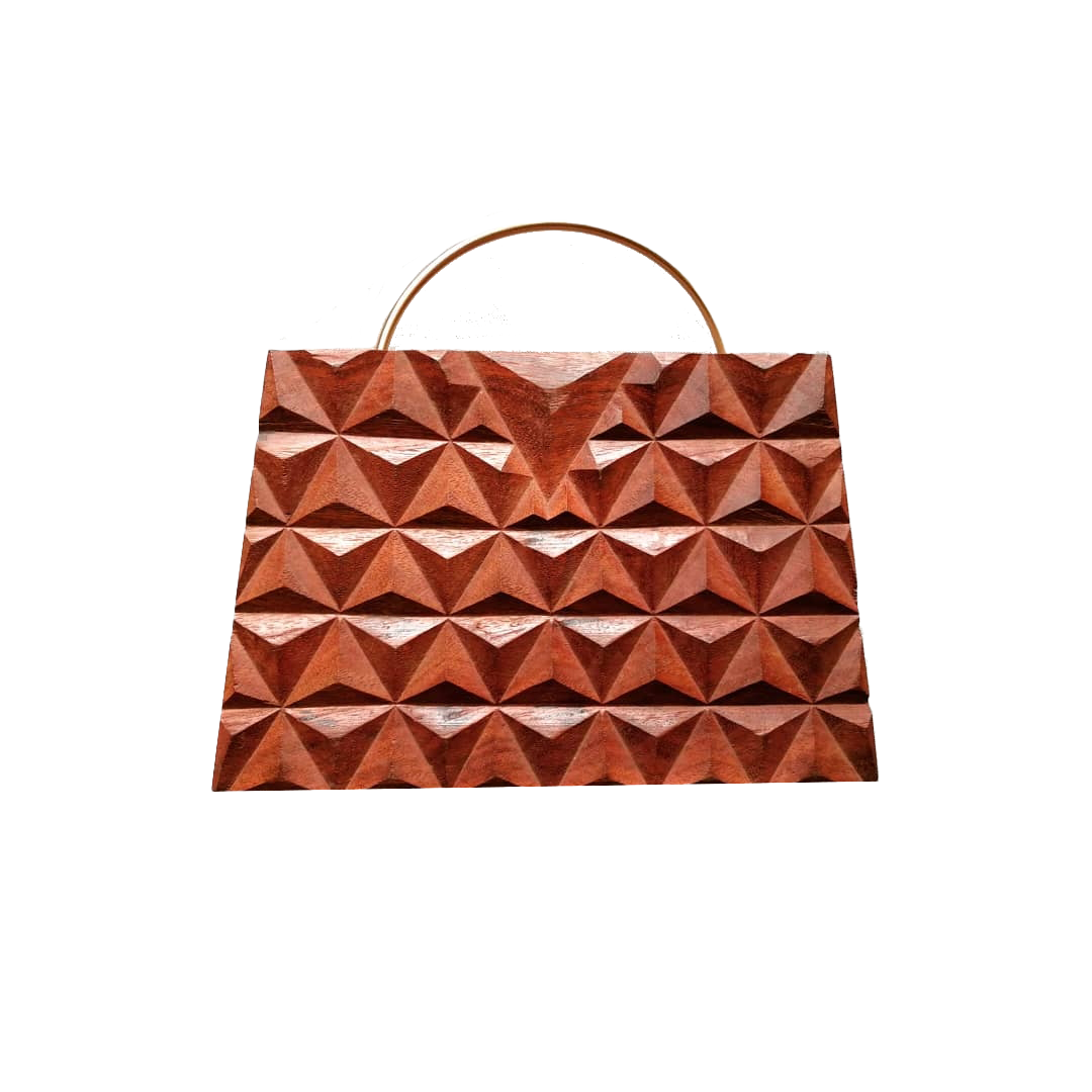 Women Brown Wood Clutches