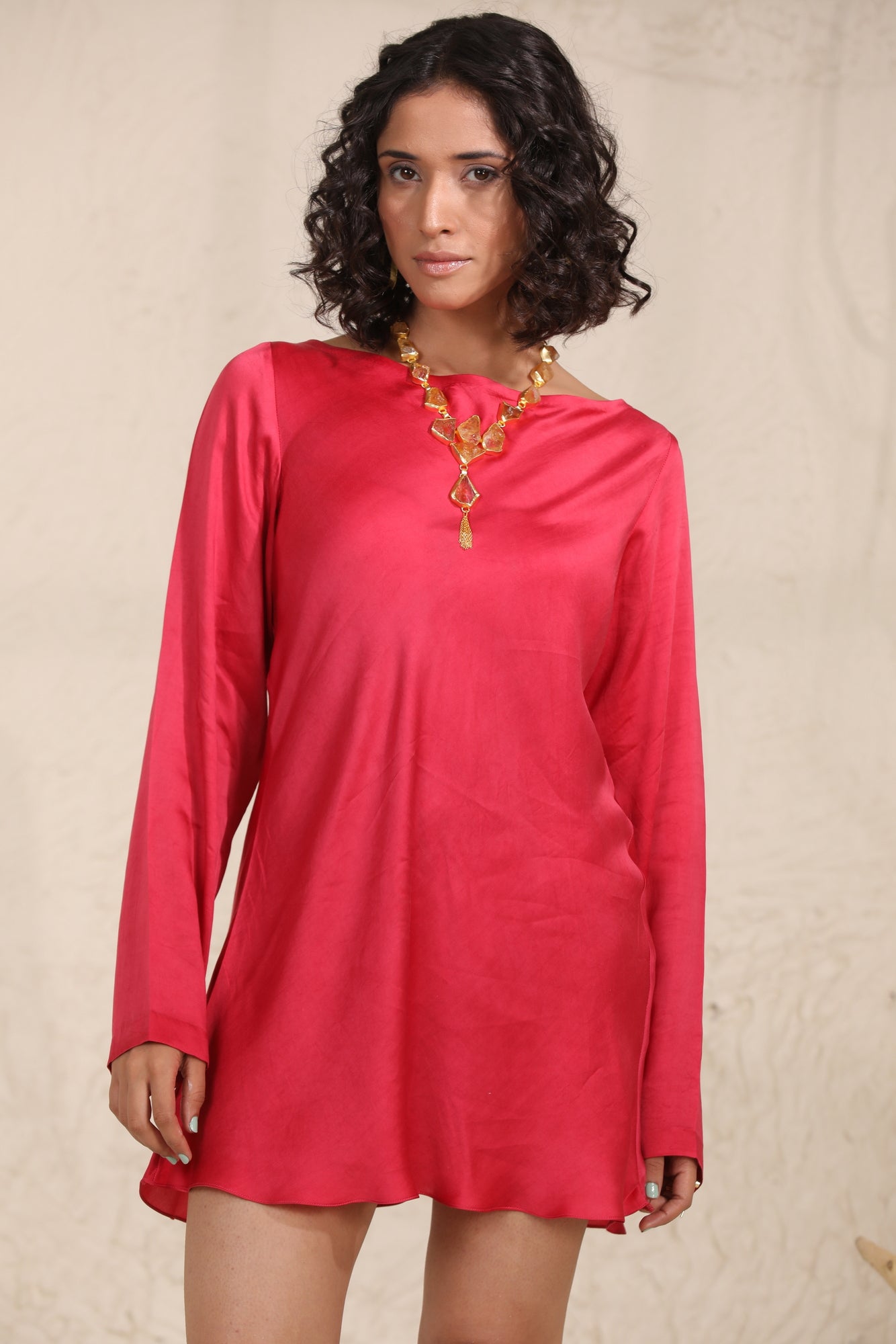 Angelica Long Sleeve Backless Mini Dress