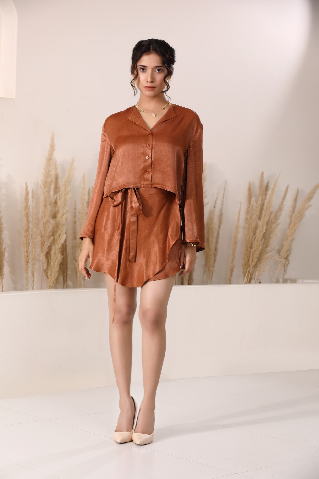 Women's skirt and Crop Shirt Set