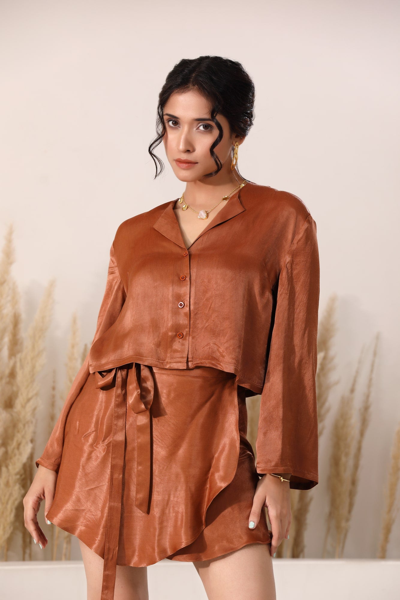 Women's skirt and Crop Shirt Set