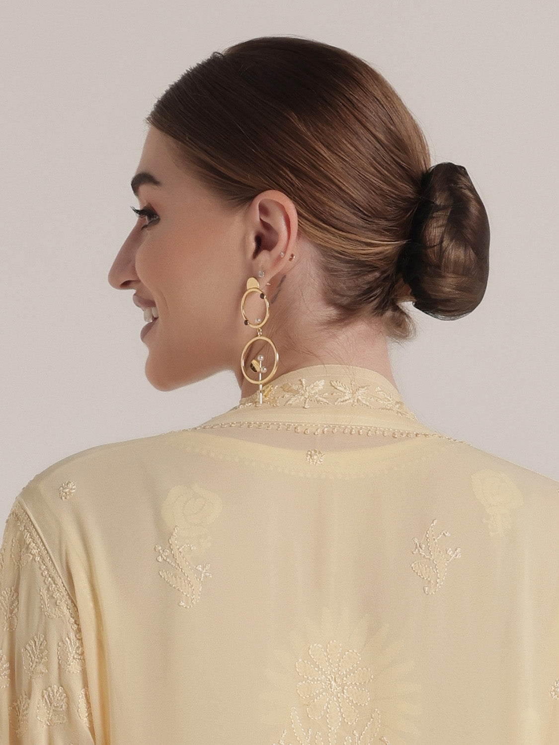 Double Open Circle Dangle Earrings