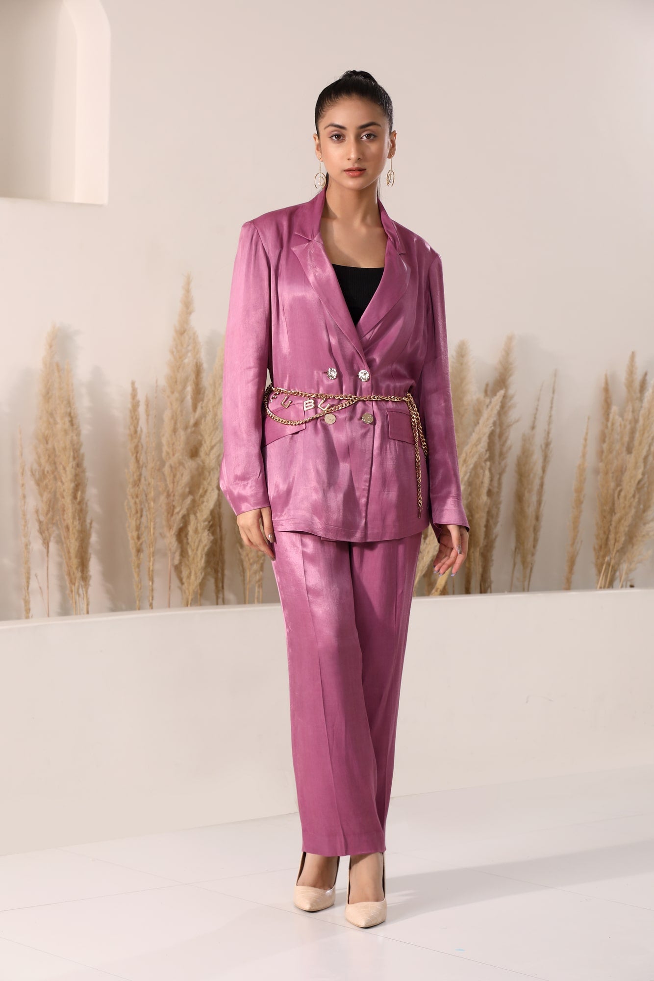 Elmore double-breasted Bamberg Silk blazer
