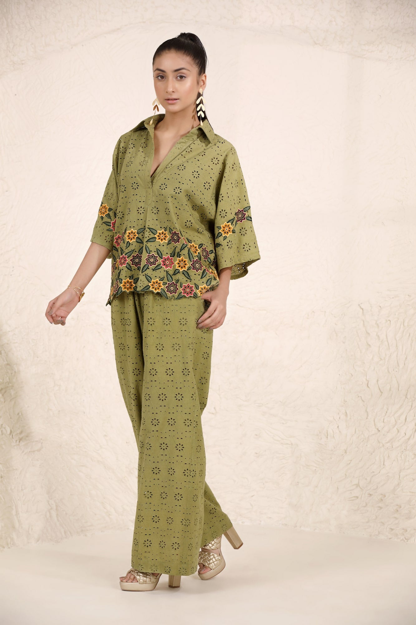 Agua Embroidered Cotton Shirt