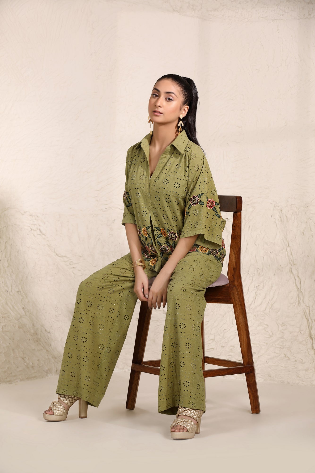 Agua Embroidered Cotton Shirt