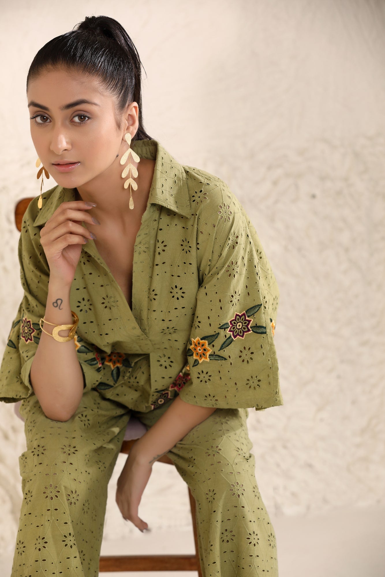 Agua Embroidered Cotton Shirt
