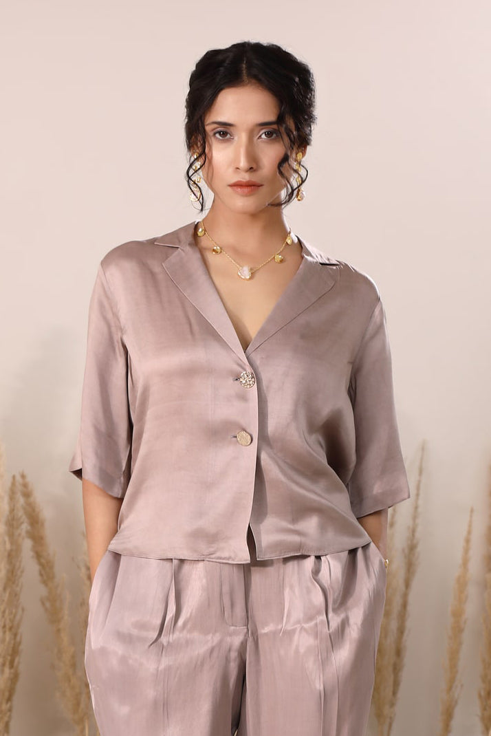 Gold Embellished Lounge Shirt