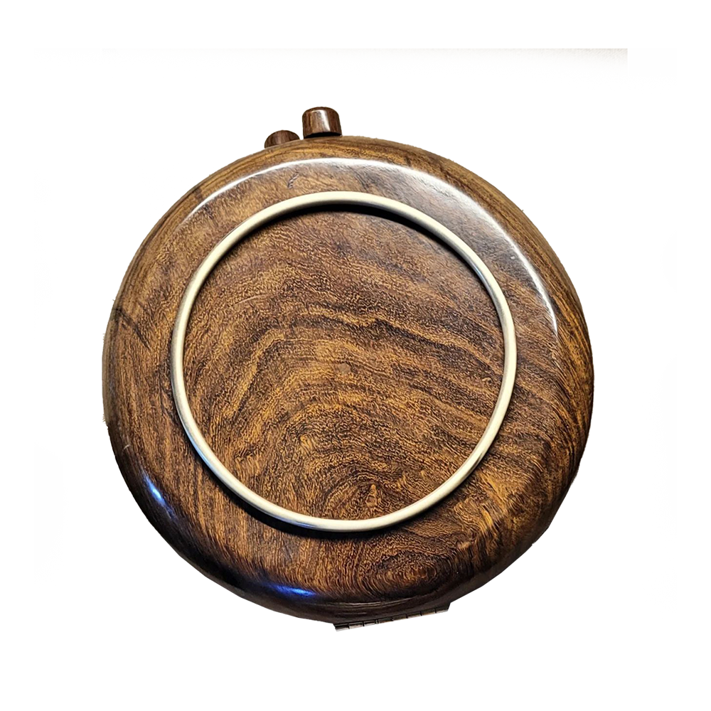 Handmade Wooden Round Clutch Bag
