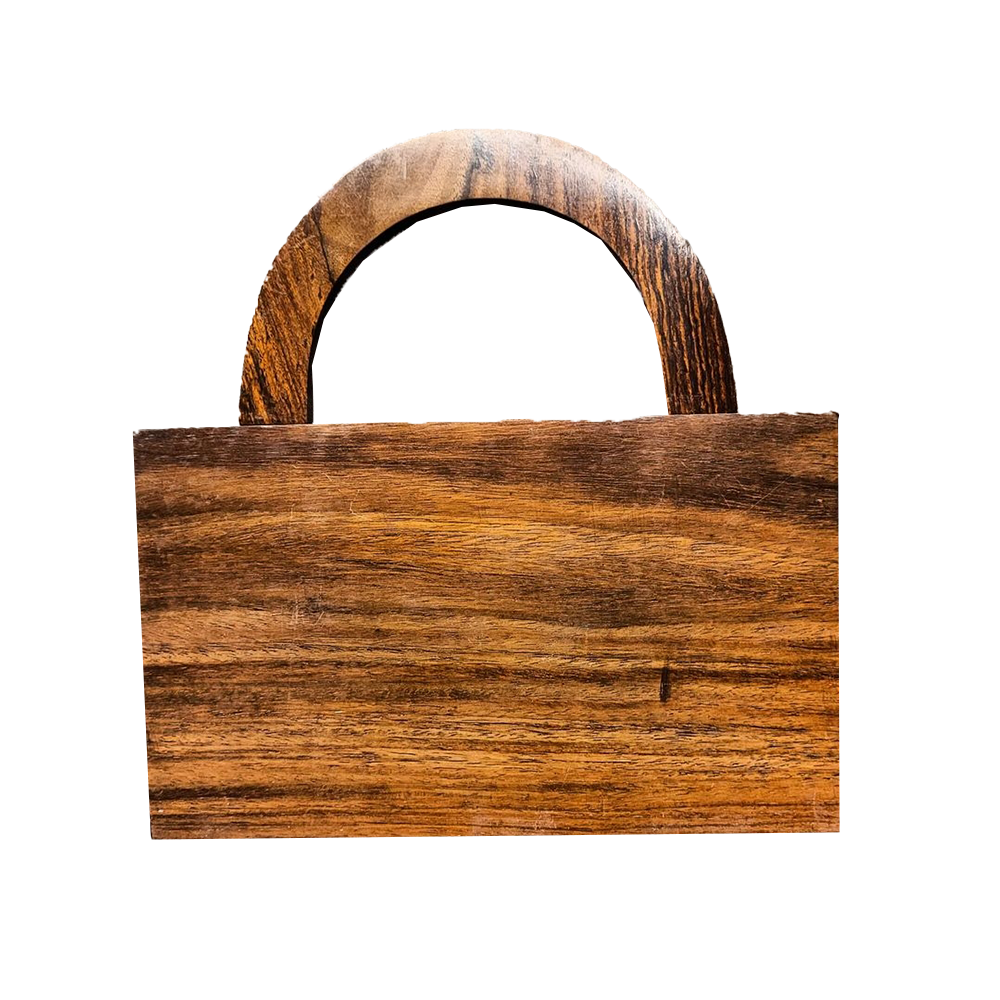 Top Handle Wooden Handbag For Women