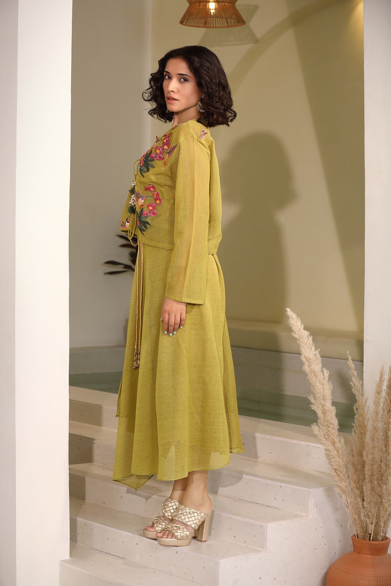 Embroidered Crocheted Cotton Cardigan