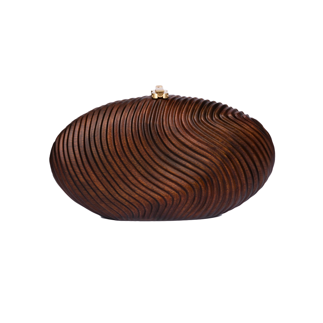 Women Brown Wood Clutches