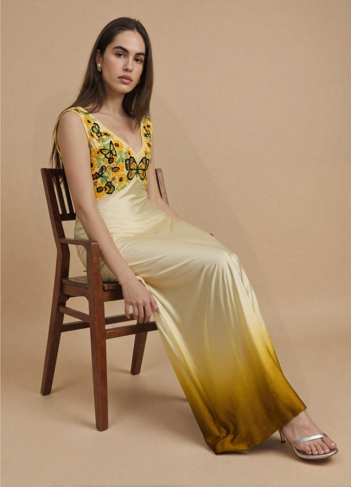 This luxury, handmade maxi silk dress by Kalagaia is crafted by heritage artisans in Toronto, using ethically sourced silk and sustainable methods