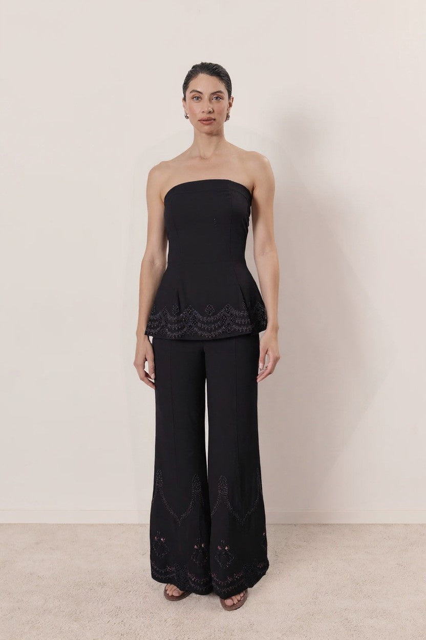 Embroidered Strapless Co-Ord Set