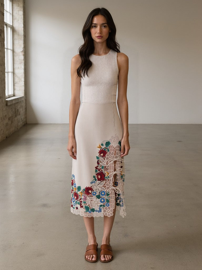 Flora-Embroidered Skirt
