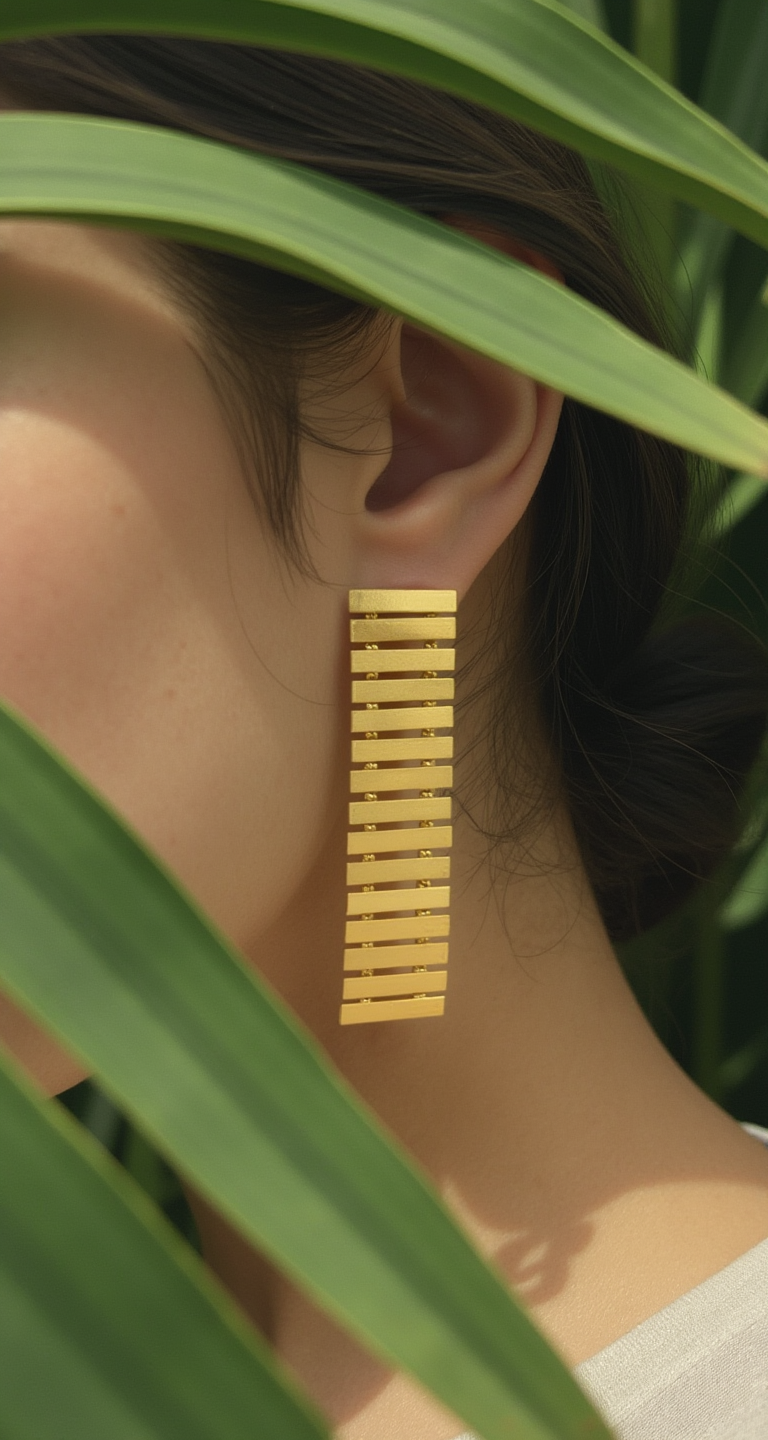 Aurora Linear Gold Earrings