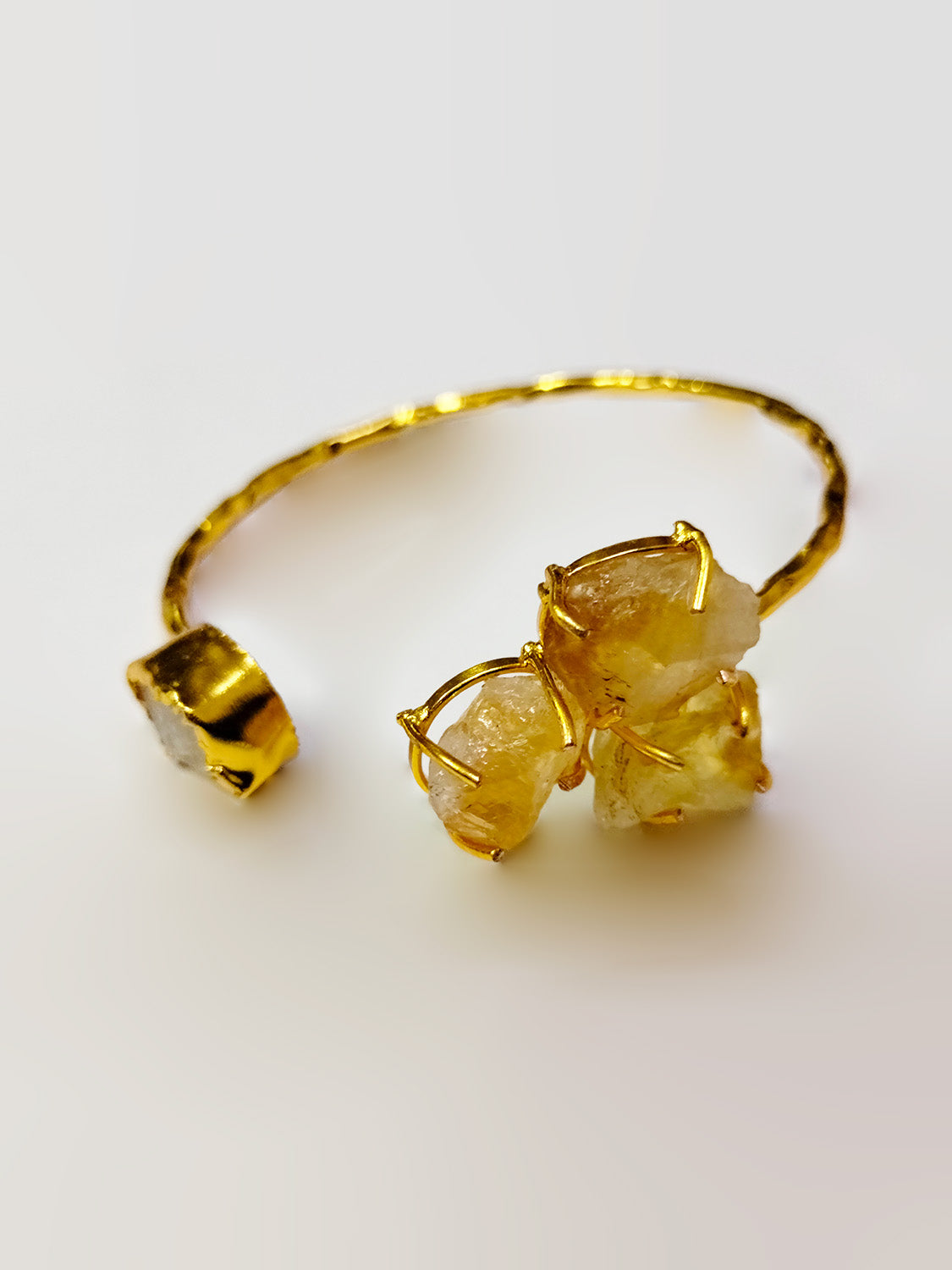 Crystal Stone Open Bangle Bracelet