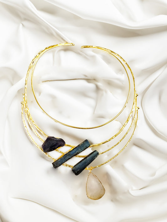 Gold Plated Semi Precious Stone Necklace