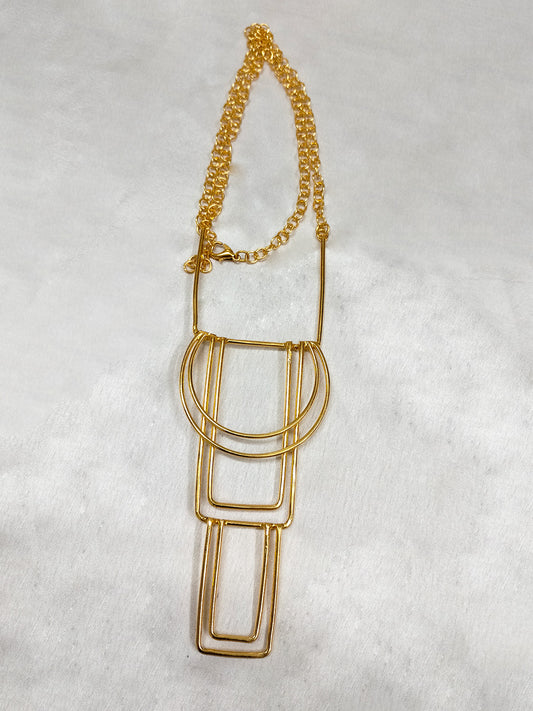 Gold Finish Enameled Necklace