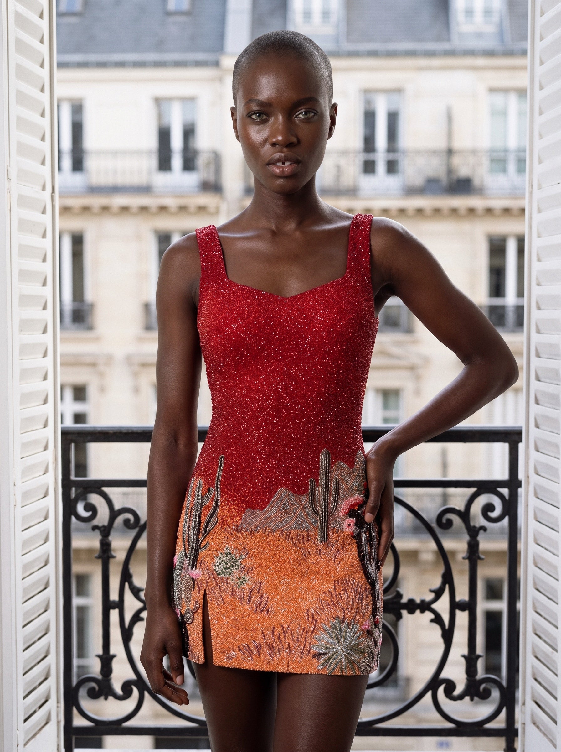 Luxury Hand Beaded Mini Dress